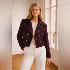 Oui Luxury Edition double-breasted wool-blend peacoat size 4